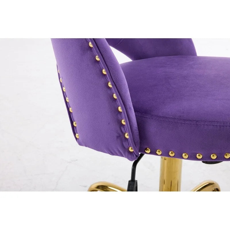 Chaise de bureau en velours Fauteuil de bureau pivotant Fauteuil moderne en tissu mignon Chaises de bureau à domicile avec roulettes
