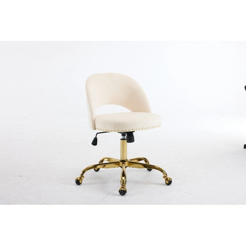 Chaise de bureau en velours Fauteuil de bureau pivotant Fauteuil moderne en tissu mignon Chaises de bureau à domicile avec roulettes