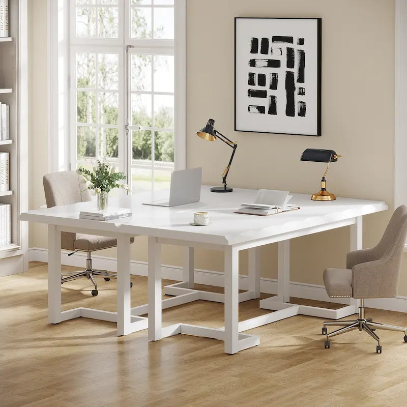 Bureau informatique de 160 cm, Table d'écriture rectangulaire avec pieds en bois massif et plateau épaissi