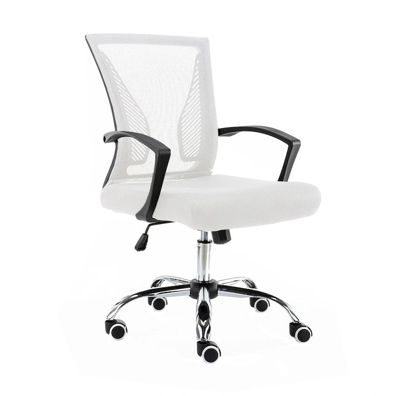 Chaise de bureau ergonomique mi-dossier en maille avec support lombaire et hauteur réglable