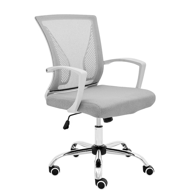 Chaise de bureau ergonomique mi-dossier en maille avec support lombaire et hauteur réglable