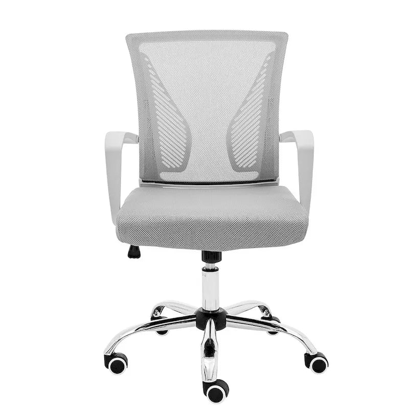 Chaise de bureau ergonomique mi-dossier en maille avec support lombaire et hauteur réglable