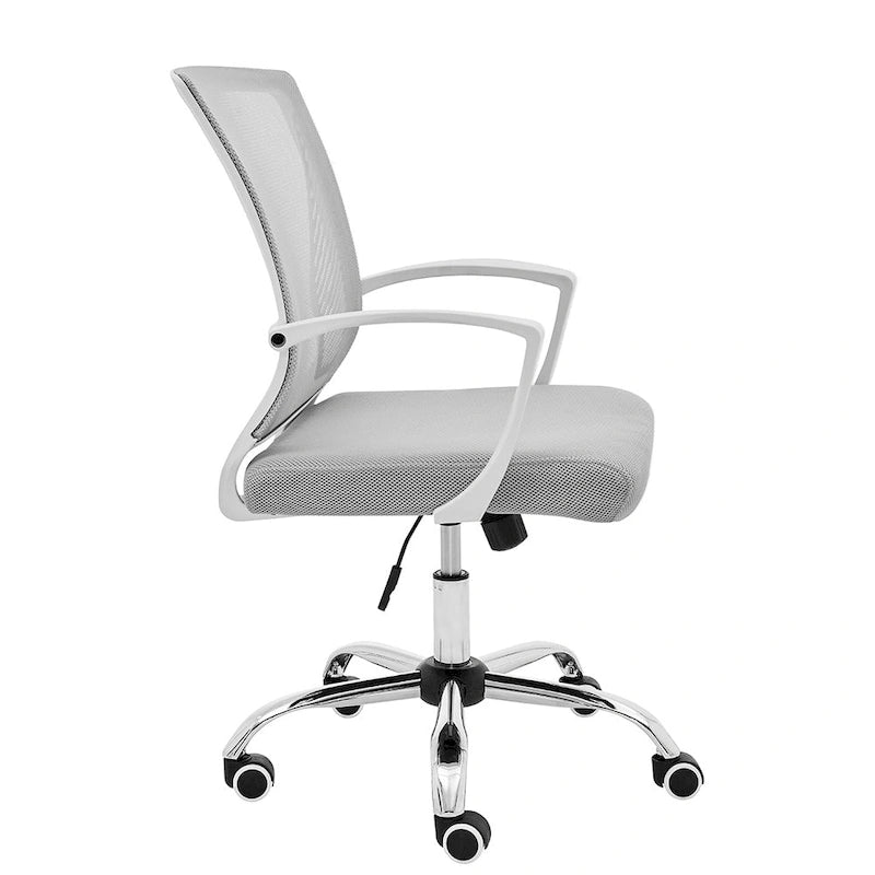 Chaise de bureau ergonomique mi-dossier en maille avec support lombaire et hauteur réglable