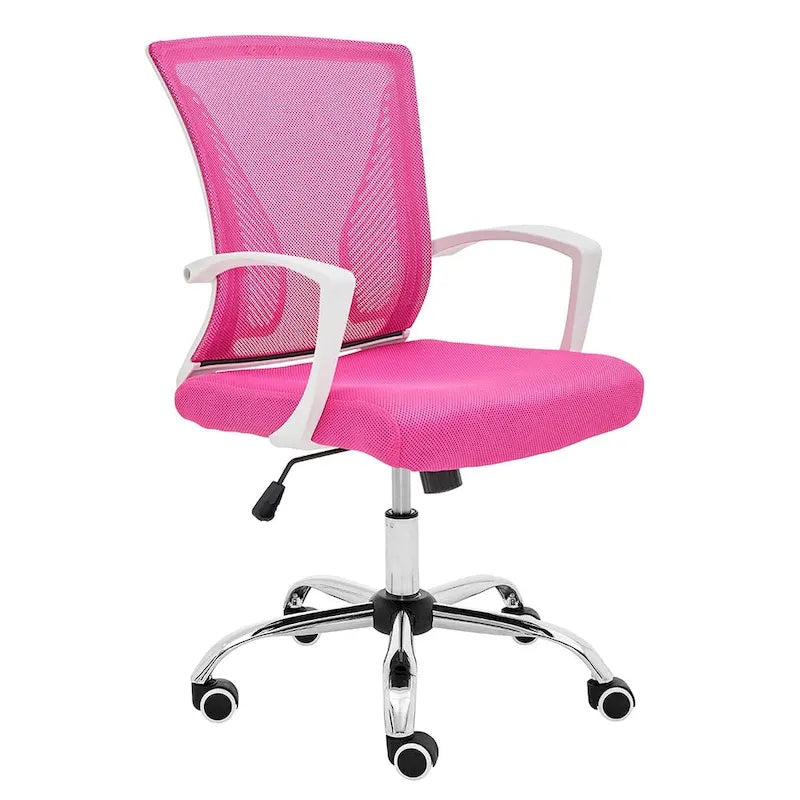 Chaise de bureau ergonomique mi-dossier en maille avec support lombaire et hauteur réglable