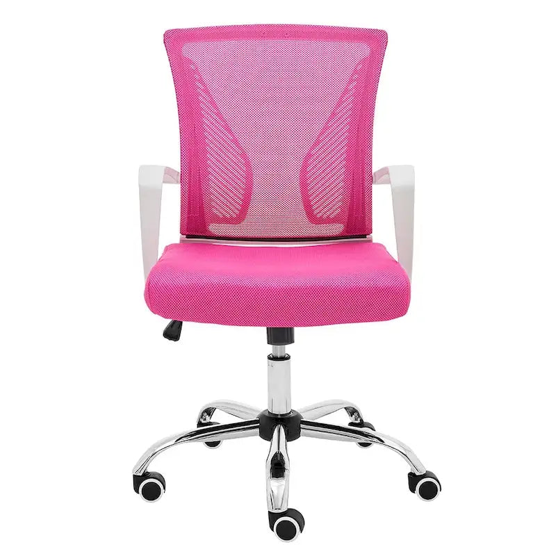 Chaise de bureau ergonomique mi-dossier en maille avec support lombaire et hauteur réglable