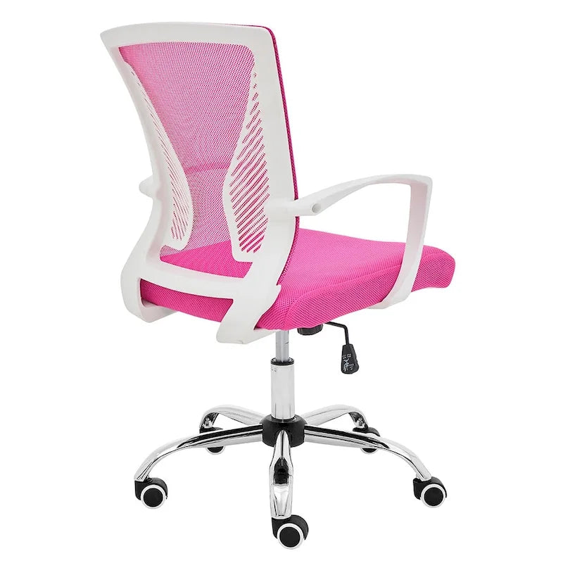 Chaise de bureau ergonomique mi-dossier en maille avec support lombaire et hauteur réglable