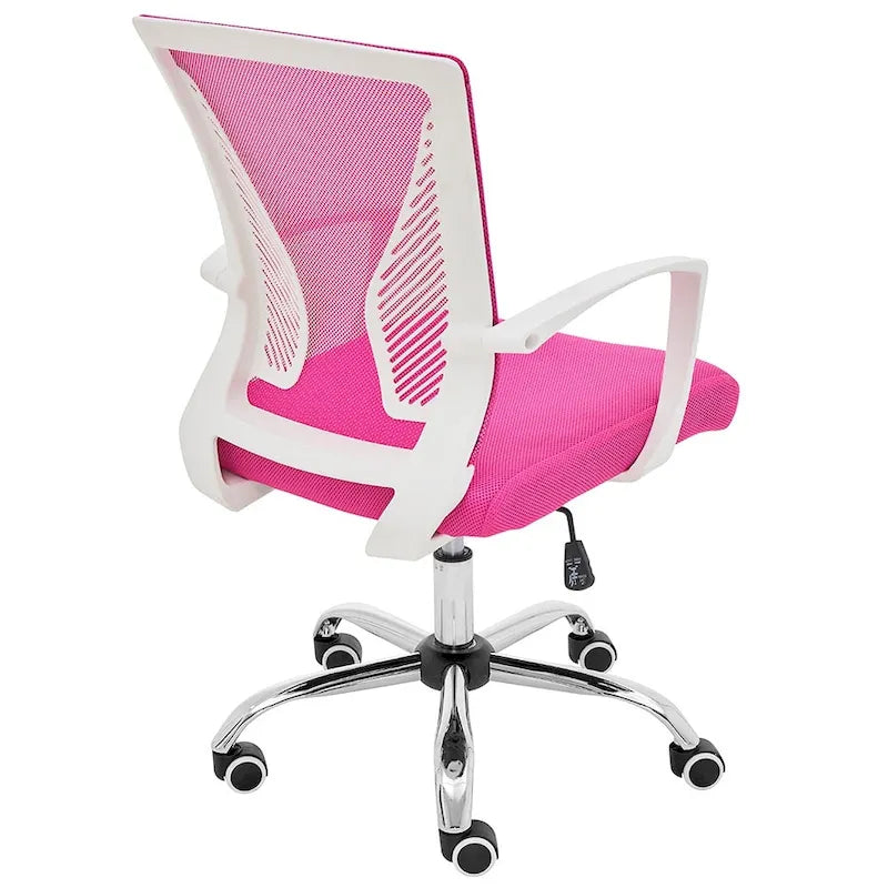 Chaise de bureau ergonomique mi-dossier en maille avec support lombaire et hauteur réglable