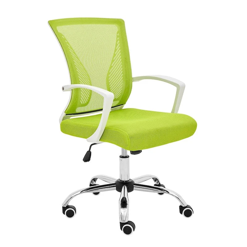 Chaise de bureau ergonomique mi-dossier en maille avec support lombaire et hauteur réglable