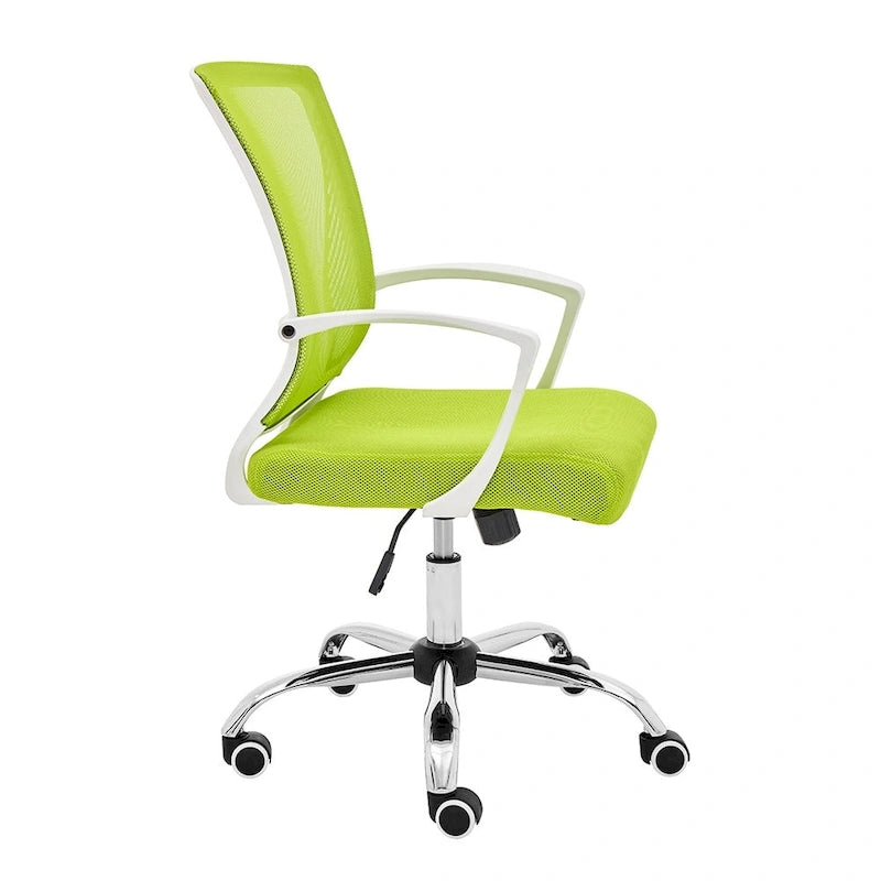 Chaise de bureau ergonomique mi-dossier en maille avec support lombaire et hauteur réglable
