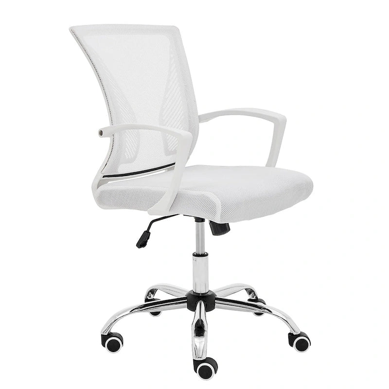Chaise de bureau ergonomique mi-dossier en maille avec support lombaire et hauteur réglable