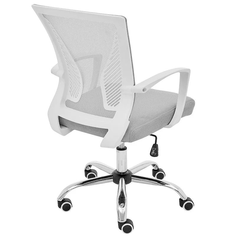 Chaise de bureau ergonomique mi-dossier en maille avec support lombaire et hauteur réglable