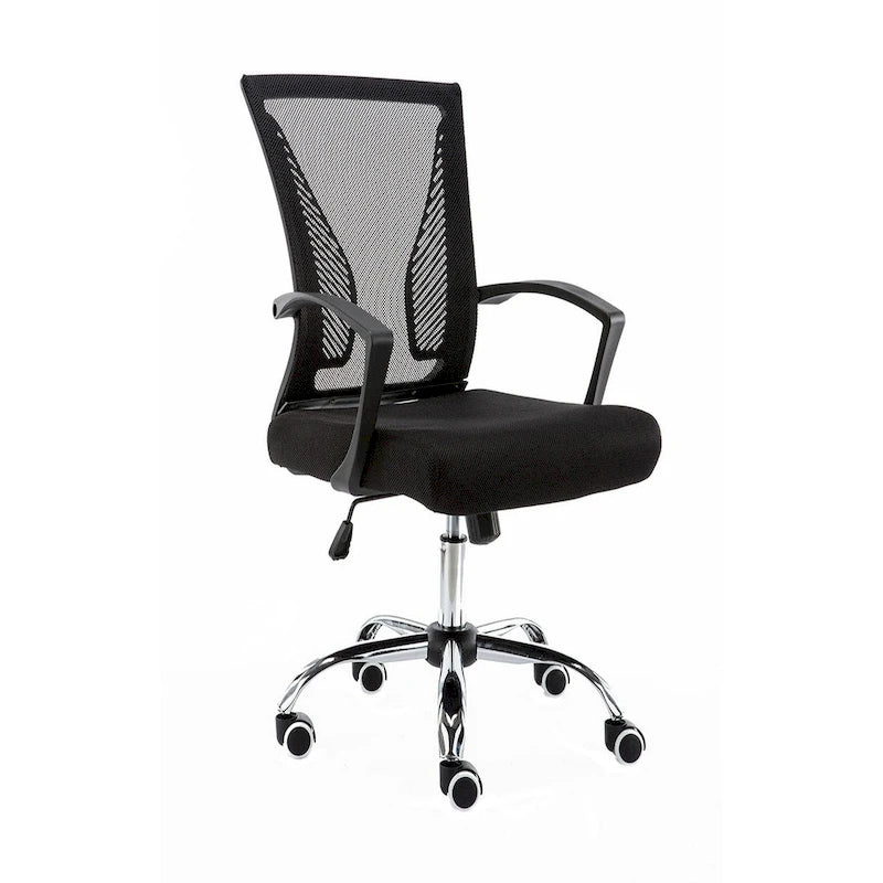 Chaise de bureau ergonomique mi-dossier en maille avec support lombaire et hauteur réglable