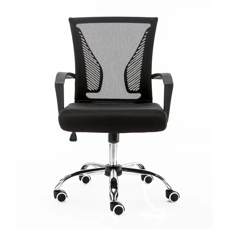 Chaise de bureau ergonomique mi-dossier en maille avec support lombaire et hauteur réglable