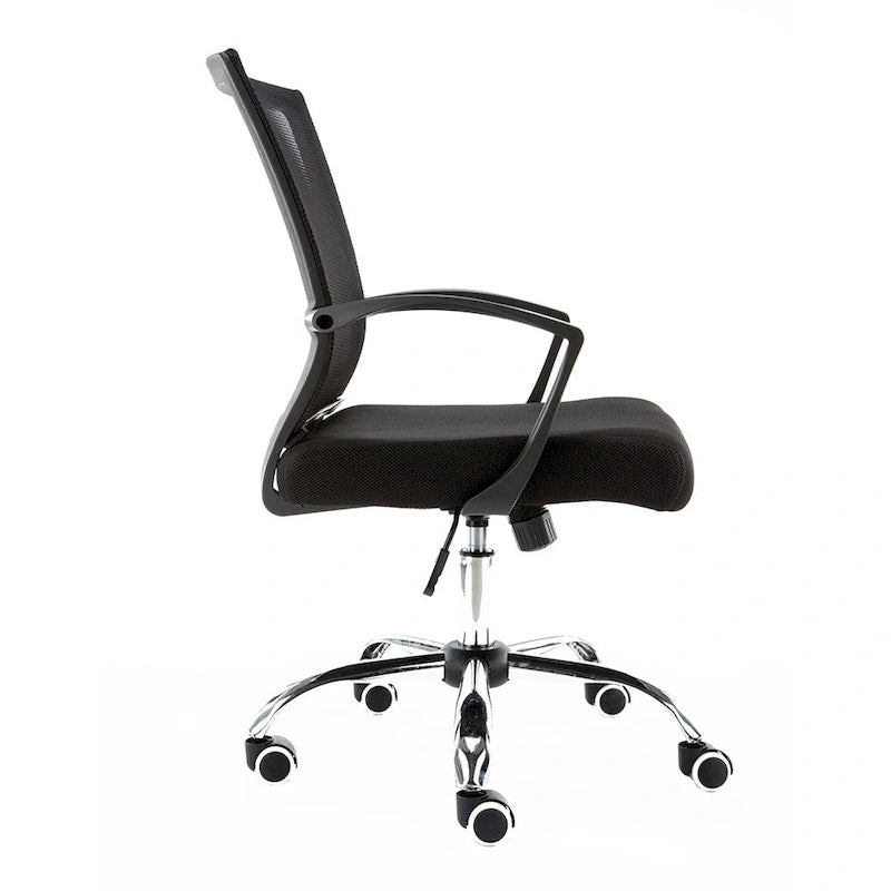 Chaise de bureau ergonomique mi-dossier en maille avec support lombaire et hauteur réglable