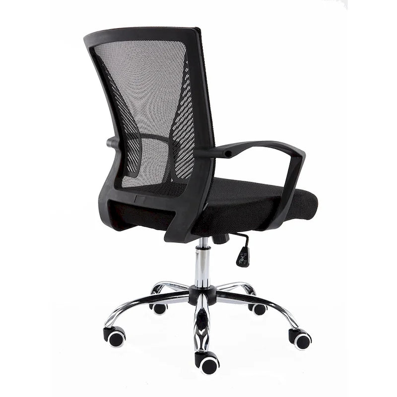 Chaise de bureau ergonomique mi-dossier en maille avec support lombaire et hauteur réglable