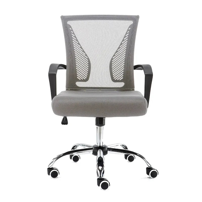 Chaise de bureau ergonomique mi-dossier en maille avec support lombaire et hauteur réglable