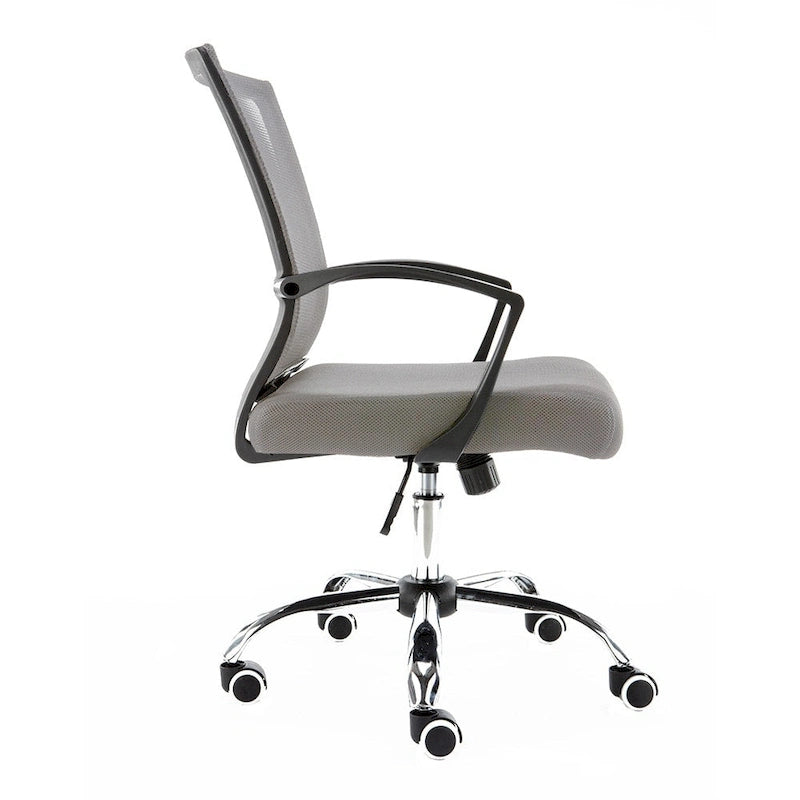 Chaise de bureau ergonomique mi-dossier en maille avec support lombaire et hauteur réglable