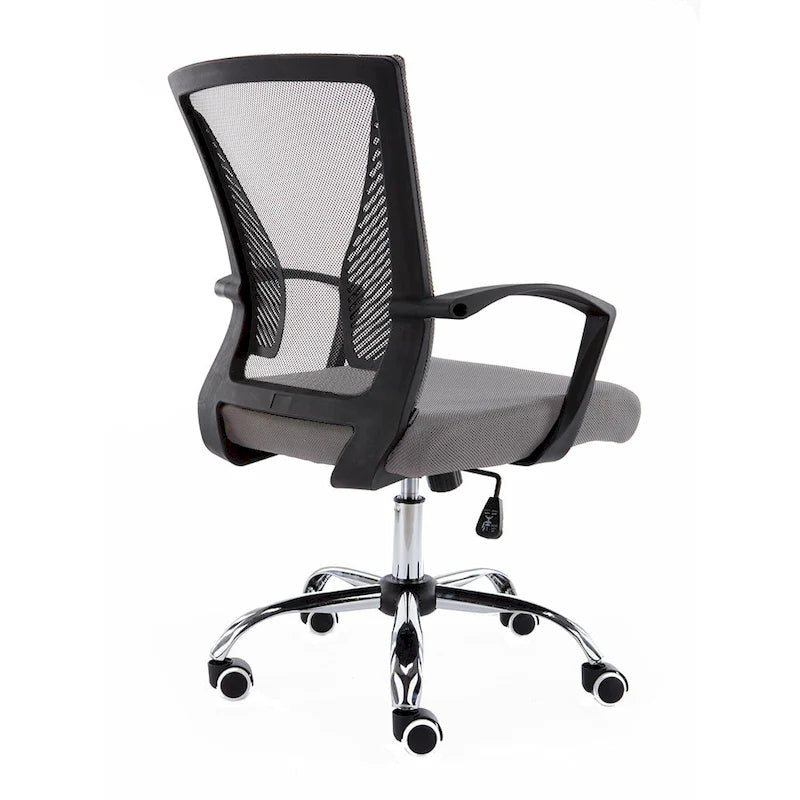 Chaise de bureau ergonomique mi-dossier en maille avec support lombaire et hauteur réglable