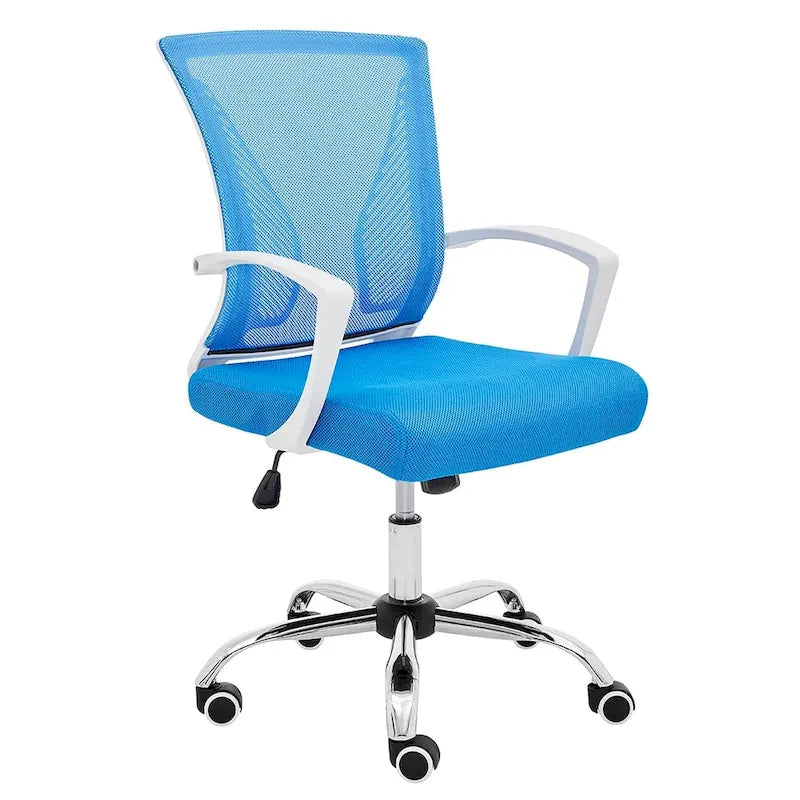 Chaise de bureau ergonomique mi-dossier en maille avec support lombaire et hauteur réglable
