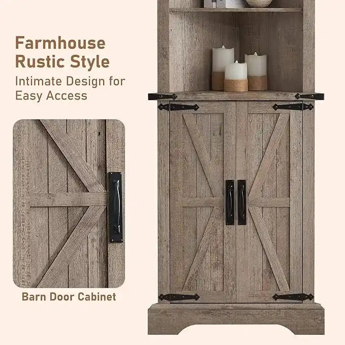 Meuble d'angle haut de ferme, meuble de rangement, optimiseur d'espace domestique