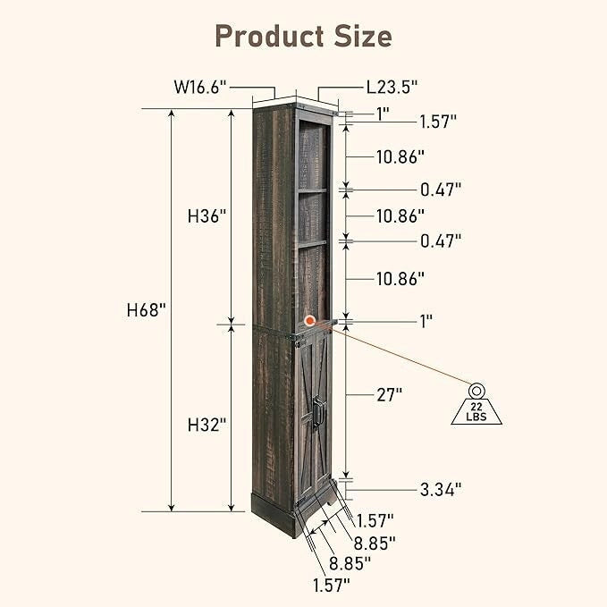 Meuble d'angle haut de ferme, meuble de rangement, optimiseur d'espace domestique