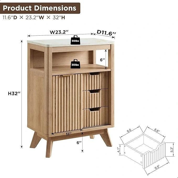 Meuble bas de salle de bain moderne avec plateau aspect marbre, organisateur de rangement