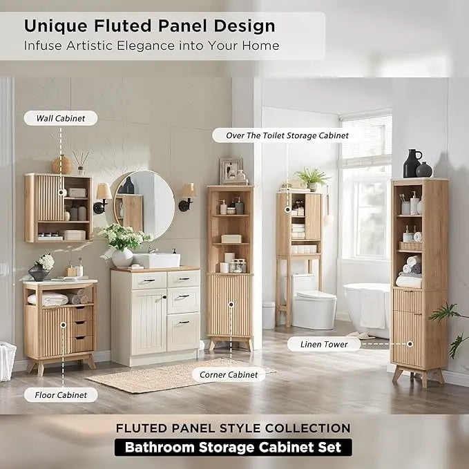Meuble bas de salle de bain moderne avec plateau aspect marbre, organisateur de rangement