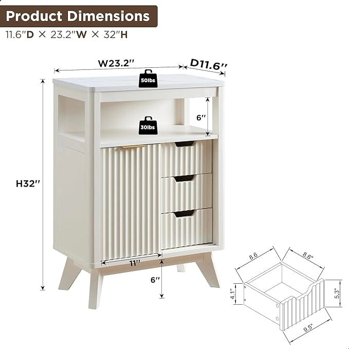 Meuble bas de salle de bain moderne avec plateau aspect marbre, organisateur de rangement