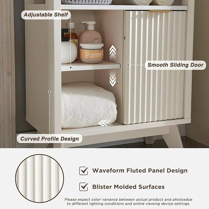 Meuble bas de salle de bain moderne avec plateau aspect marbre, organisateur de rangement