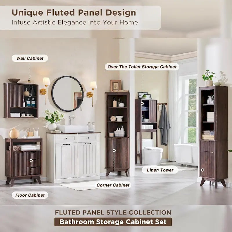 Meuble bas de salle de bain moderne avec plateau aspect marbre, organisateur de rangement