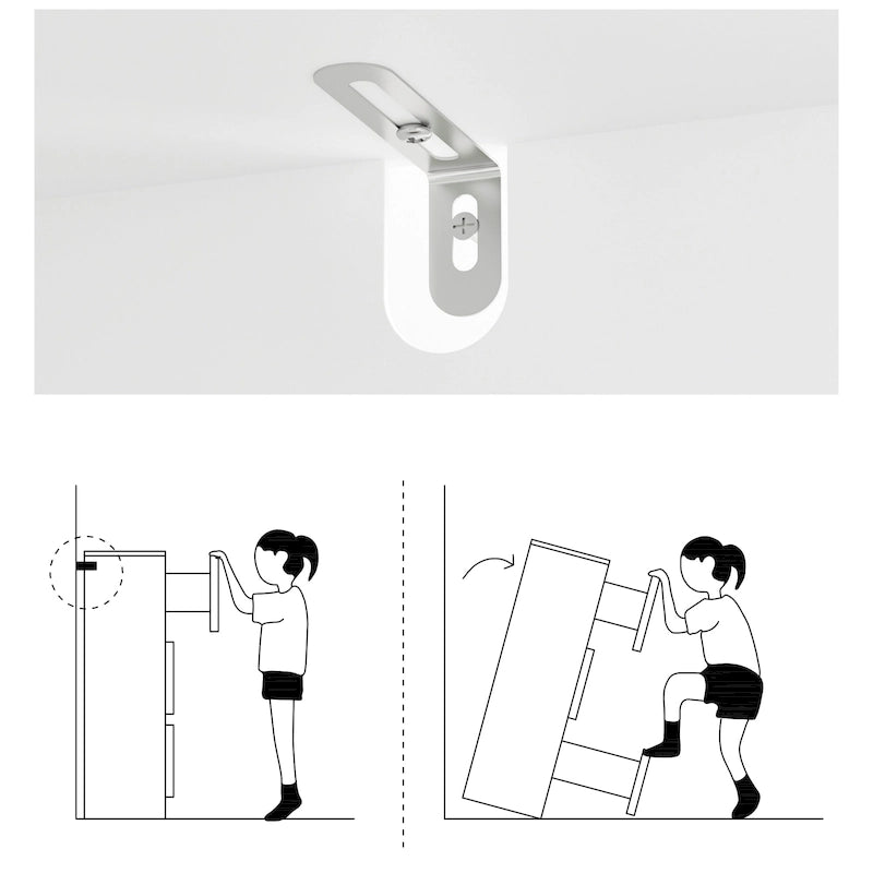 Commode de rangement blanche à 9 tiroirs avec design élégant et dispositif anti-basculement